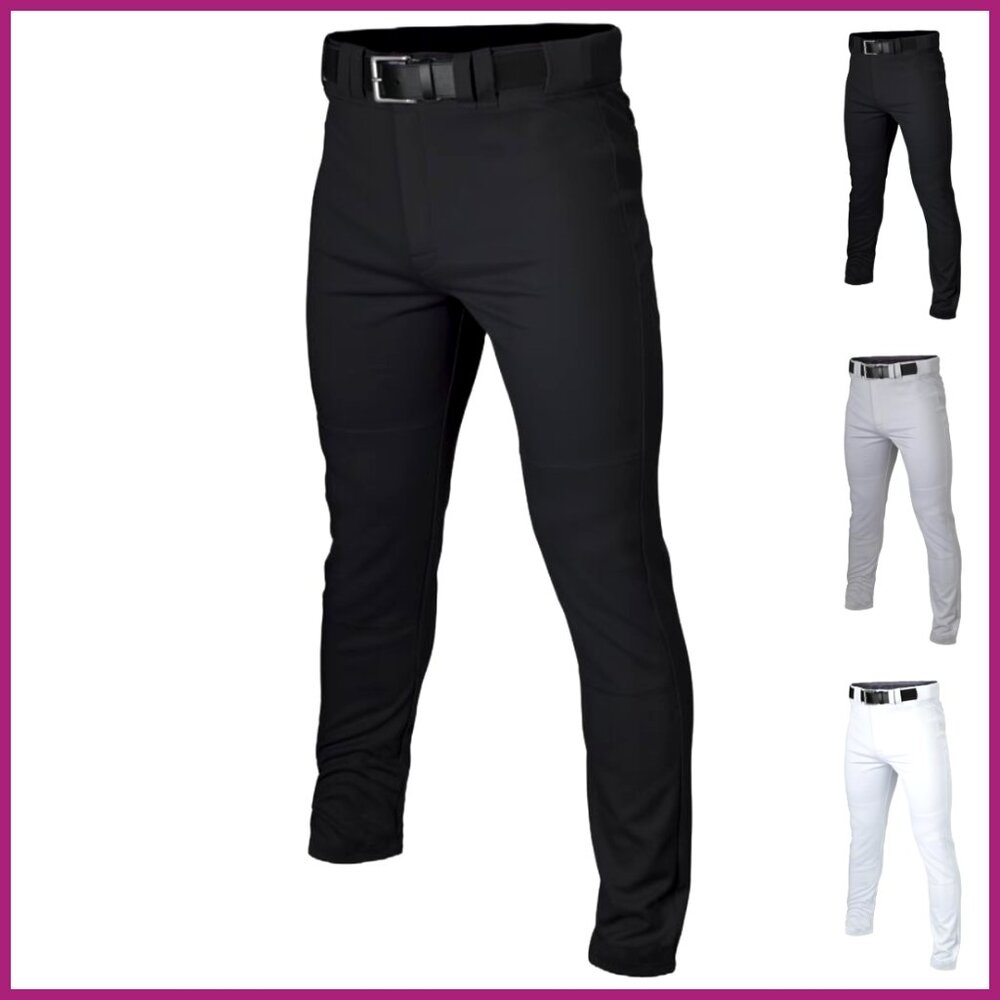 100% Polyester Baseball Pants with Reinforced Knees Athletic Fit